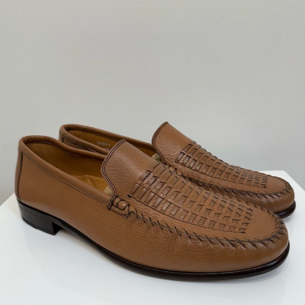 Bostonian 29377 Loafers Brown Soft Woven Leather Made in Spain Men's 12 M Career